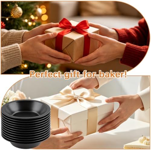 12 Pack Mini Pie Pans, 5 Inch Reusable Round Pie Tins Nonstick Small Pie Pans, Carbon Steel Round Pie Tins Small Metal Bakeware for Baking Pot Pies Cakes Quiches Tarts Desserts