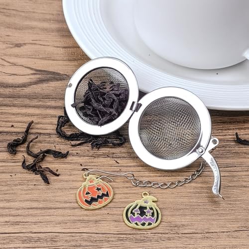 Halloween 2PC Tea Infuser, 2.1 inch Tea Ball with Pumpkin Ornaments