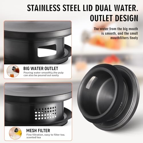1 Gallon Square Glass Pitcher with Lid and Spout, Borosilicate Glass Carafe for Hot/Cold Drink, Water Pitchers with Handle for Fridge, Extra Large Jug for Iced Tea, Coffee, Juice, Beverage, Black