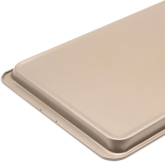 2PCS Cookie Sheet 10x14.5 Inch (Inner 9x13) Baking Sheet Nonstick Heavy Carbon Steel Baking Pans Bakeware