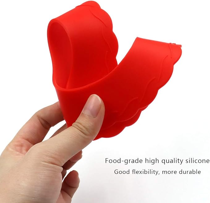 4 Pcs Mini Pie Crust Shields, Silicone Pie Pan Shield for Baking, Mini Pie Crust Protector 4 to 6 in (Red)