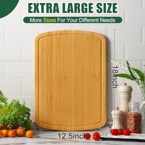 Homaxy Extra Large Bamboo Cutting Boards for Kitchen, 18x12.5"