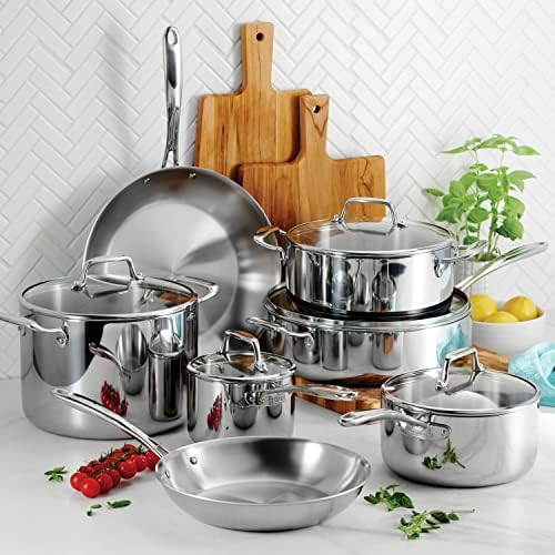Tramontina Boston Tri-Ply Clad Stainless Steel 12-Pc Pots and Pans Set