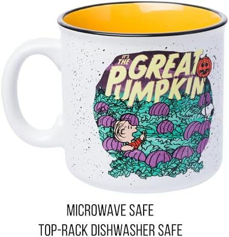 Silver Buffalo Peanuts Great Pumpkin Snoopy Quote, Ceramic Camper Mug, 20oz