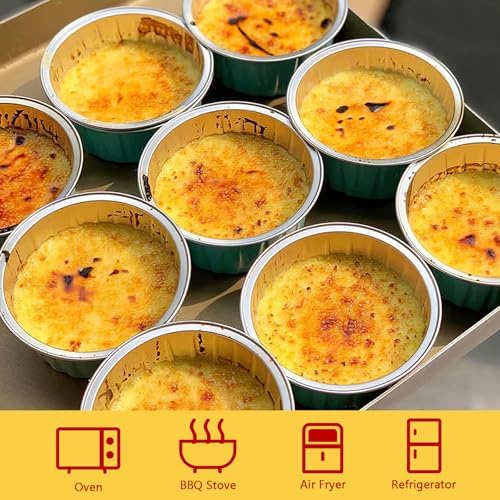 LNYZQUS 5oz Dot Cake Cups with Dome Lids, Cupcake Tins Mini Cake Pans