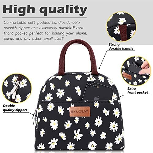 BALORAY Lunch Bag for Women Men Adult Lunch Box (Daisy), M