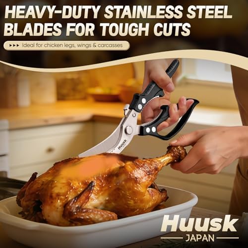 Huusk Kitchen Scissors All Purpose – Japanese Heavy Duty Poultry Shears