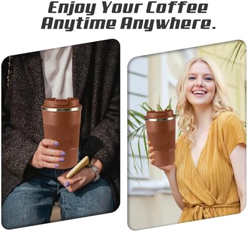 Vacuum Insulated Stainless Steel Travel Coffee Mug,Leak Proof Cup with Lid