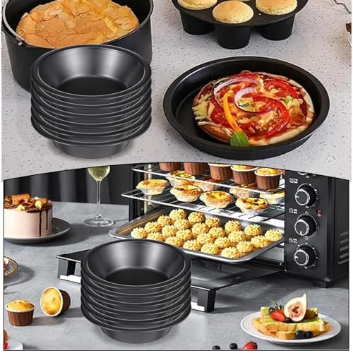 12 Pack Mini Pie Pans, 5 Inch Reusable Round Pie Tins Nonstick Small Pie Pans, Carbon Steel Round Pie Tins Small Metal Bakeware for Baking Pot Pies Cakes Quiches Tarts Desserts