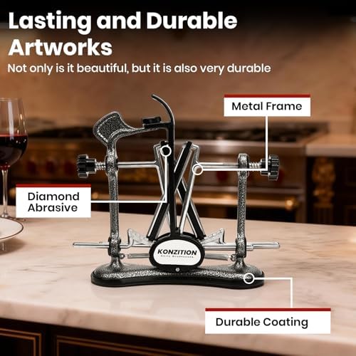 V‑Shape Knife Sharpener, Adjustable‑Angle Diamond Rods, Gray