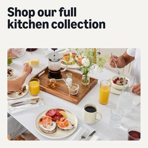 Amazon Basics Glazed Stoneware Dinner Plates, Ceramic 4-Piece Set, Microwave and Dishwasher-Safe, Ivory, 10.5 in (Pack of 3)