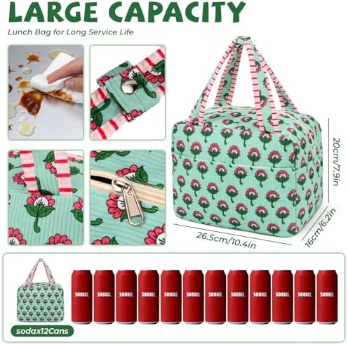 Lunch Box for Women, Insulated Reusable Lunch Bag, Cute Lunch Tote Bag