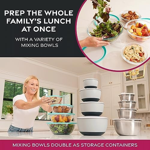 FineDine Stainless Steel Mixing Bowls Set, Dishwasher Safe, 6 Piece Metal Mixing Bowls For Kitchen, Nesting, Large, Small, Big Food Prep, Cooking, Baking (Pack of 2)