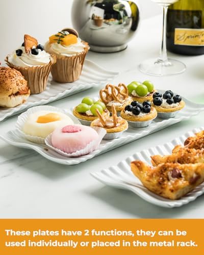 LAUCHUH 3 Tier Trays Stand, Porcelain Tiered Serving Trays Serving Stand