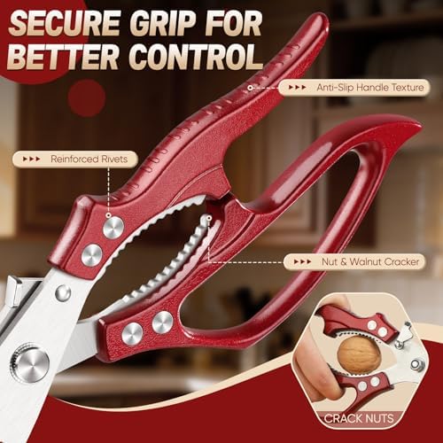 HUUSK Kitchen Scissors for Food, Multifunction Poultry Shears Heavy Duty