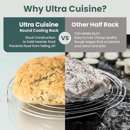 Ultra Cuisine 3 Set Round Cooling Racks for Baking (7.5, 9 & 10.5 Inch)
