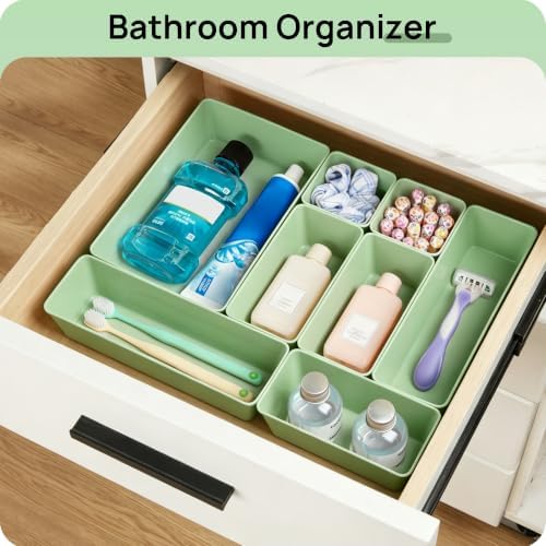 Vtopmart 25 Pack Plastic Drawer Organizers with Anti-slip Rubber Pads