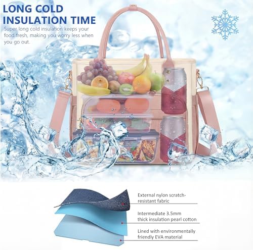 MIYCOO Insulated Lunch Bag Women, Large Tote Lunch Box for Work, 18L