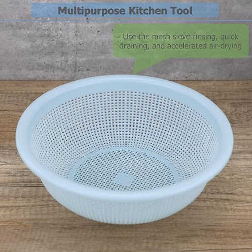 EIKS 3 Pack Plastic Colander Baskets Mesh Sieve, 10-inch Diameter
