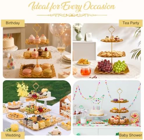 DAFURIET Plastic Dessert Cupcake Stand, 3 Tier Cup Cake Tower