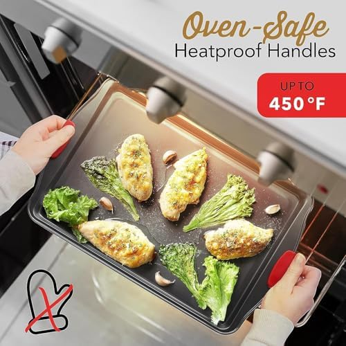 Eatex Baking Sheet Set, 3 Piece Baking Pans Set, Cookie Sheets for Baking
