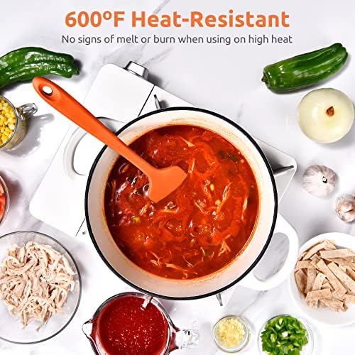 U-Taste Silicone Large Spatula, 600ºF High Temp Bowl Scraper, 11.38"/Orange