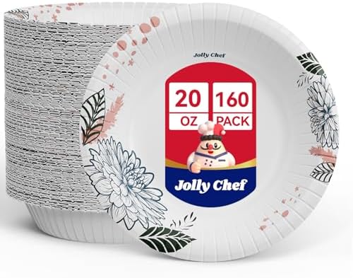 JOLLY CHEF 160 Count Paper Bowls 20 oz with Floral Print