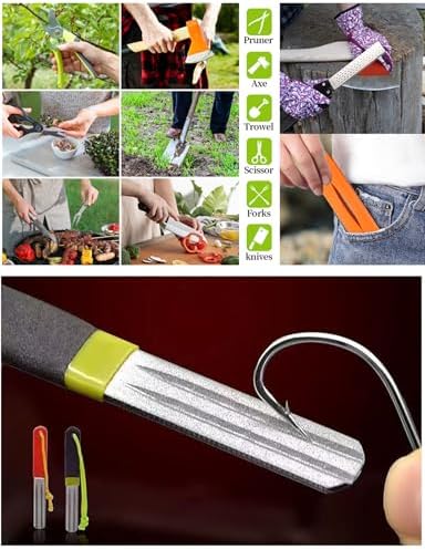 400/600 Grit Portable Handheld Double Sided Sharpener Pocket Diamond Knife Sharpening Stone, Portable Fish Hook File Fishing Hook Sharpener,Dart Sharpener for Steel Tip(4pcs)