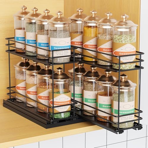 Mystozer Pull Out Spice Rack Organizer for Cabinet, Slide Out Spice Racks