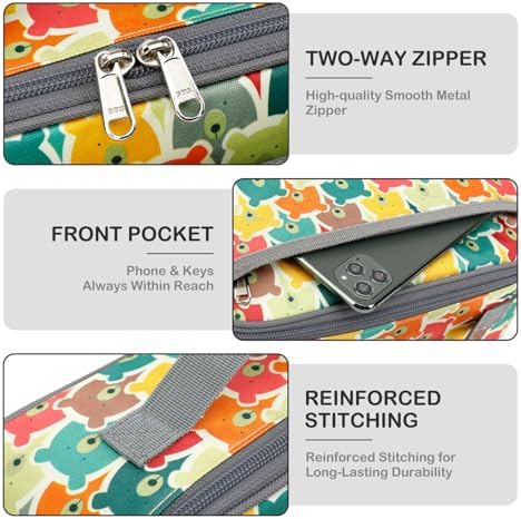 FlowFly Kids Lunch box Insulated Soft Bag Mini Cooler Back to School Thermal Meal Tote Kit for Girls, Boys, Bear