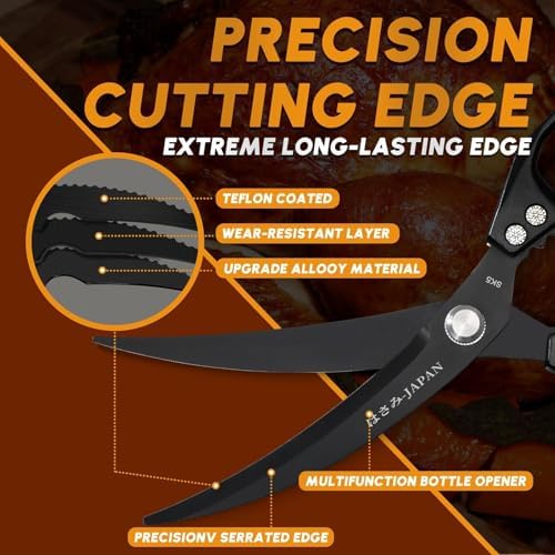 Huusk Kitchen Scissors for Food - Heavy Duty Kitchen Shears all Purpose