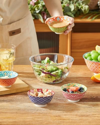 Metahom Ceramic Dipping Bowls, 4 Oz Small Colorful Bowl Set of 6, 3.5 Inch