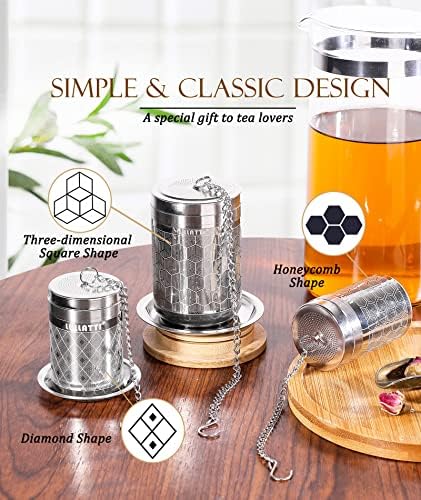 （2+1）Pack 304 Steel Fine Mesh Tea Infusers for Loose Leaf Tea