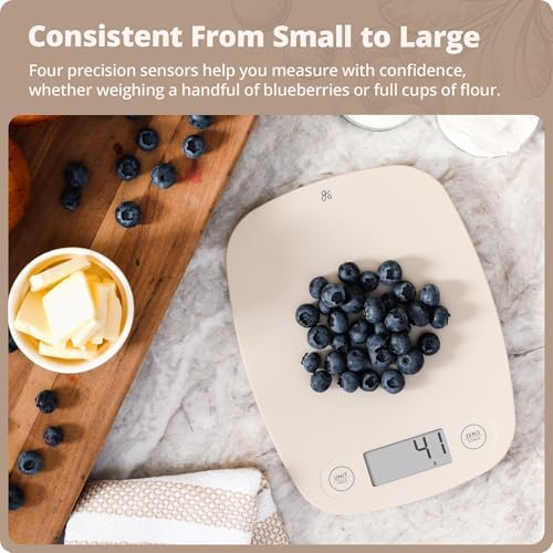 Greater Goods Food Scale, Slim & Compact Build, 1g Precision (Birch White)