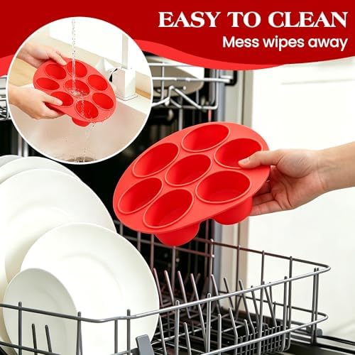 CAKETIME Silicone Muffin Pans for Air Fryer, Oven Baking Nonstick
