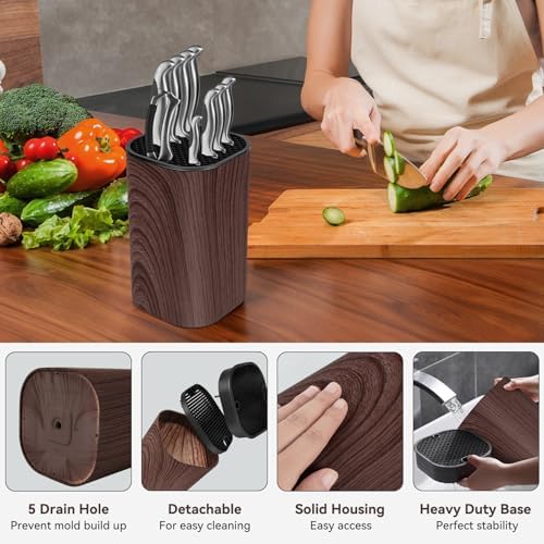 Ninonly Knife Block Without Knives 2 in 1 Detachable Kitchen Knife Holder