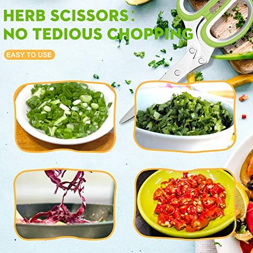 Herb Scissors with 5 Blades and Cover, New Kitchen Gadget 2026