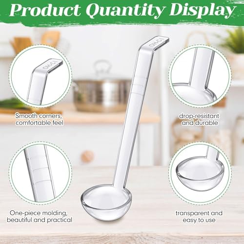 Tioncy 6 Pcs 1 Oz Small Ladle for Serving Sauce 7.09 Inches Plastic Mini Ladles Long Handle Spoon for Serving Sauce, Soup, Dressing, Punch Bowl, Toppings, Gravy, Cocktail, Fruit Juices(Clear)