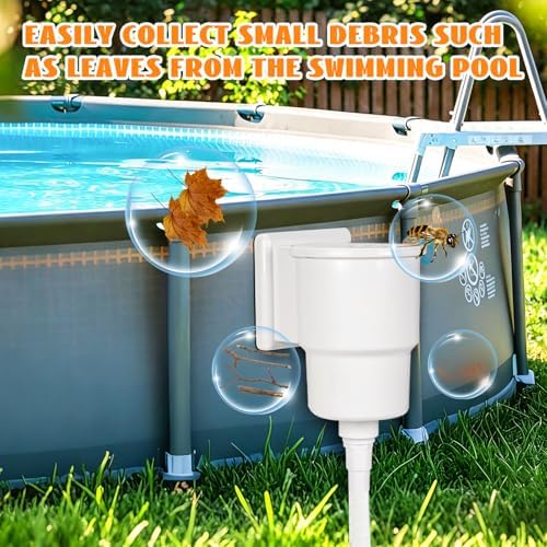 Above Ground Pool Skimmer Kit,Thru-Wall Skimmer with Accessories,Heavy Duty WallMount Pool Skimmer for Standard Pool Wall Openings,for Filter Leaves, Hair ect.(White)