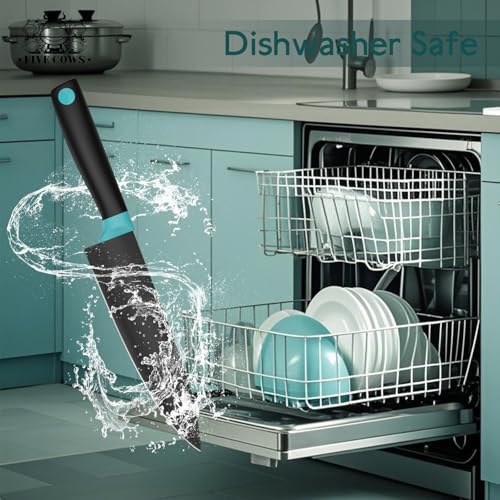 14 Pcs Kitchen Knife Block Set with Sharpener (Green)