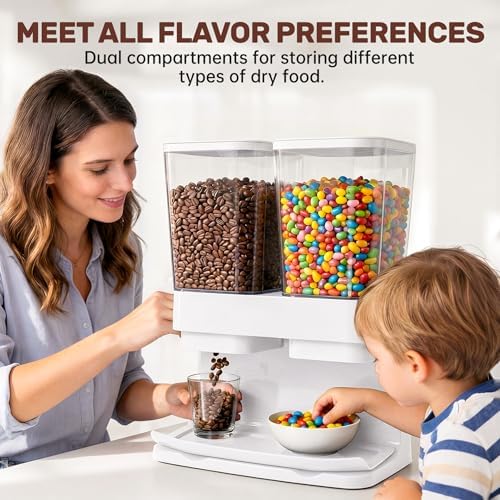 Cereal Dispenser Countertop 2 Pack 3L, 6L Large Dual Control