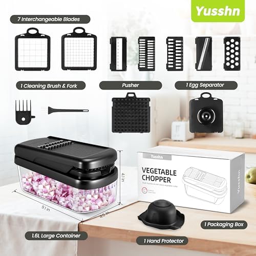Yusshn Vegetable Chopper, 12-in-1 Food Veggie Chopper Cutter with Container