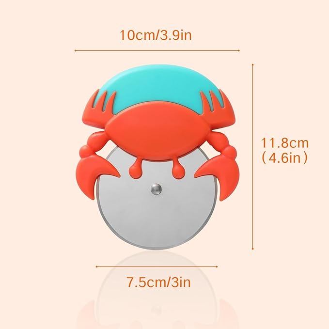 1 PACK Pizza Cutter Wheel Cover Red Pizza Cutter Wheel with Large Blades Non-slip Rustproof Effortless Rocker Style Pizza Cutter Protective Blade Cover Heavy Duty Slicer Right Left Handed Use
