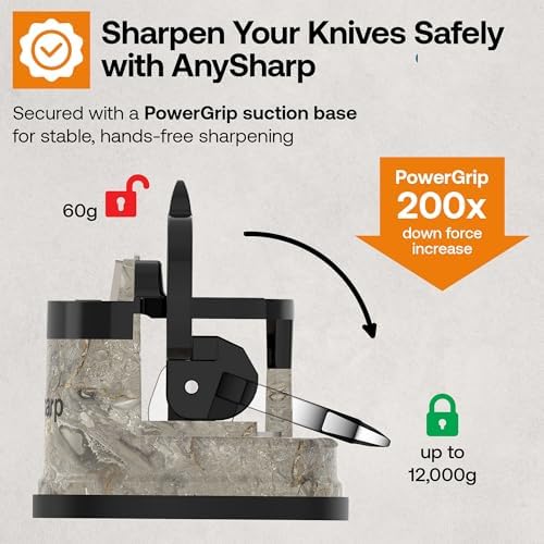 AnySharp – Editions – Easy to Use, Hands Free Knife Sharpener - Stone