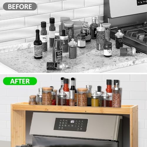 Over the Stove Spice Shelf for Kitchen,33" Over Stove Spice Rack Organizer