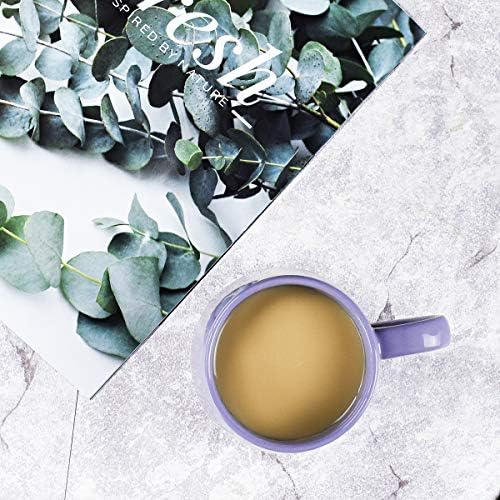 Bosmarlin Large Glossy Ceramic Coffee Mug, Tea Cup for Office and Home, 18 oz, Suitable for Dishwasher and Microwave, 1 Pack (Purple)