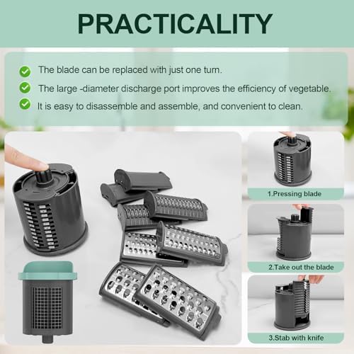 Upgraded 8-in-1 Electric Cheese Grater & Electric Cheese Shredder with 8 Interchangeable Blades for Cheese, Vegetables, Fruits and Nuts