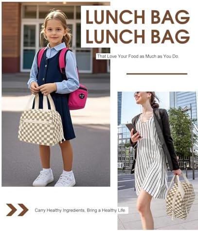 Lunch Bag for Women, Corduroy Large Insulated Lunch Box