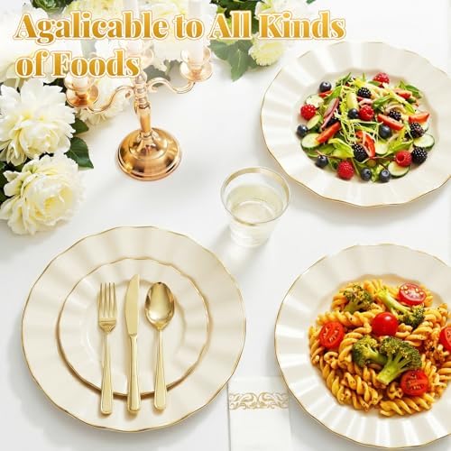 Glowserve 175 Piece Disposable Plastic Plates Dinnerware Set for 25 Guests