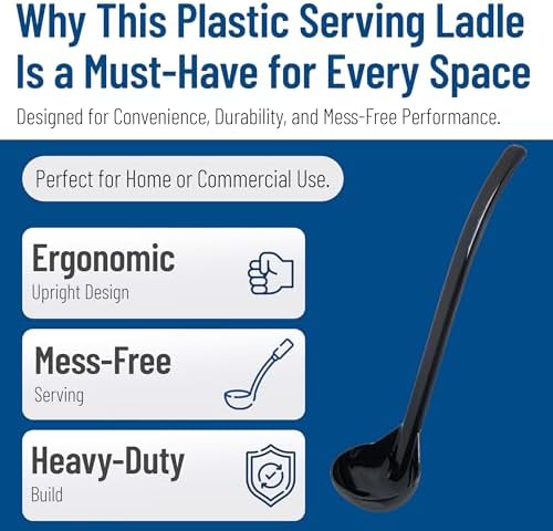 CFS 029503 Carly Plastic Dressing/Serving Ladle, 0.45 oz., Black
